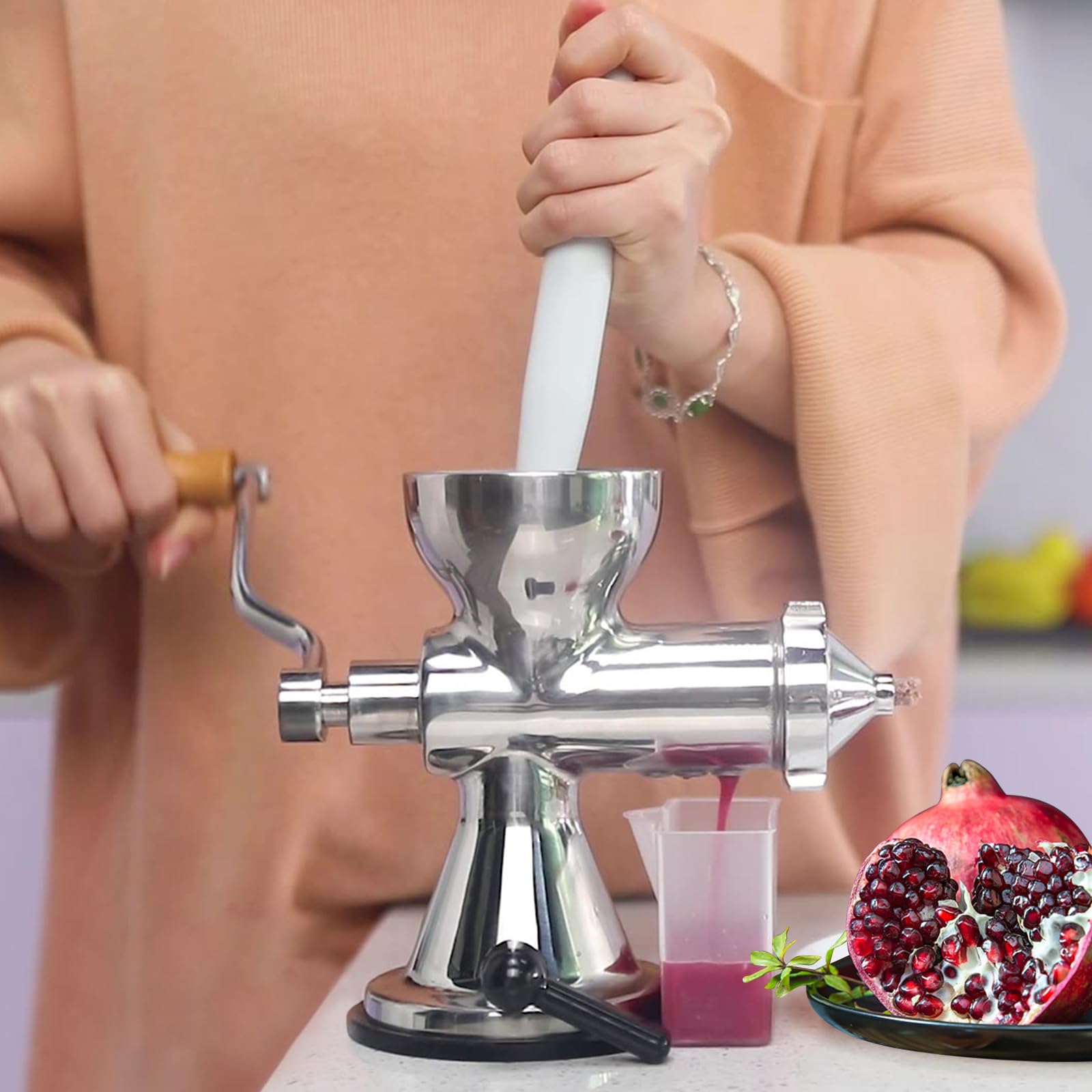 Professionelle manuelle Flüssigkeitspresse für Weizengras, Chicorée, Aloe Reality, permanenter, rostfreier Plan, mühelose, reinigende Handpresse, Weizengraspresse