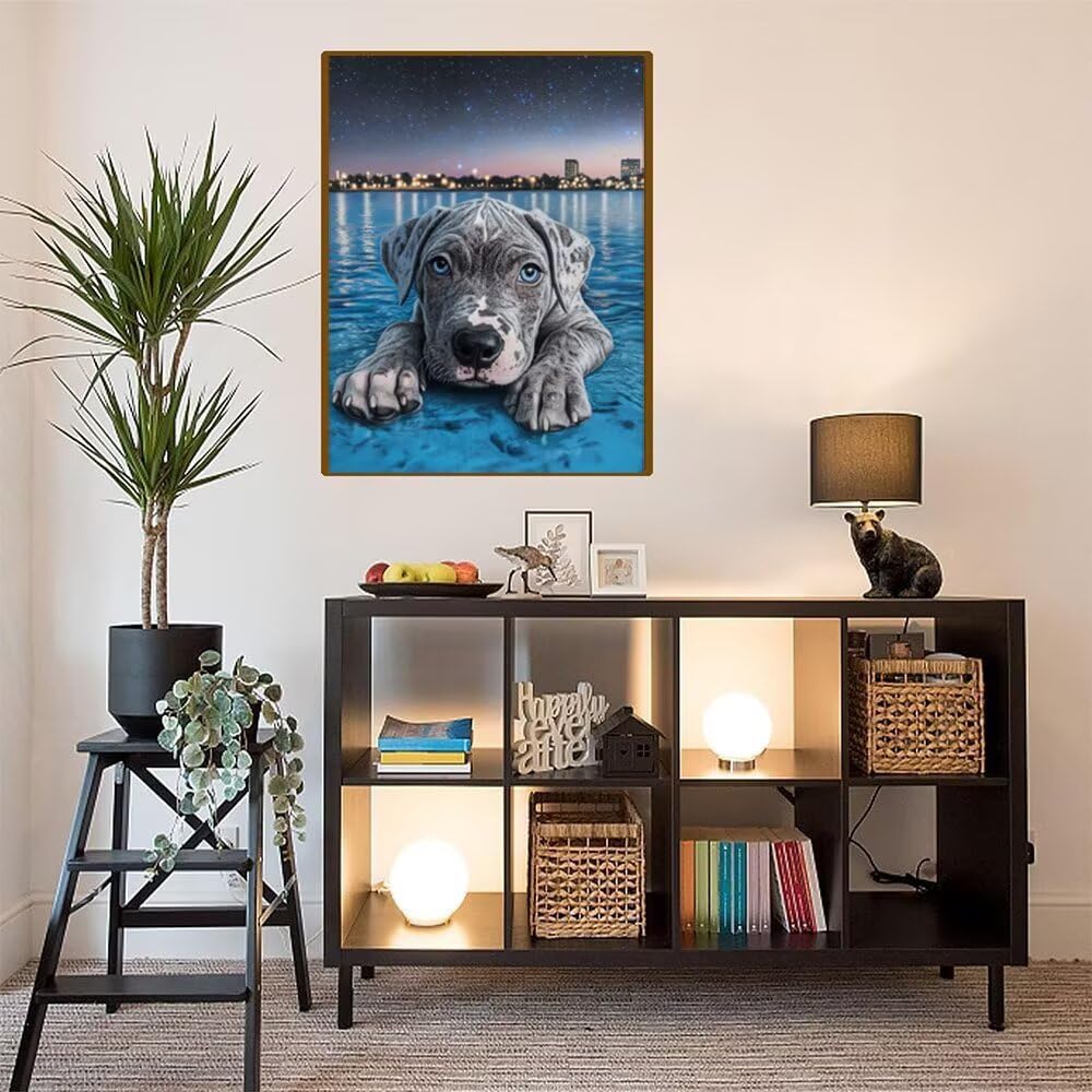 5D Diamond Painting Adulti Seao Rotondo Diamond Painting 100x135cm a-2989 | Perro Diamond Painting Kit Completo, Dimensioni Diamantini Crystal Art, Hobby Creativi Adulti Decorazioni da Parete e Casa