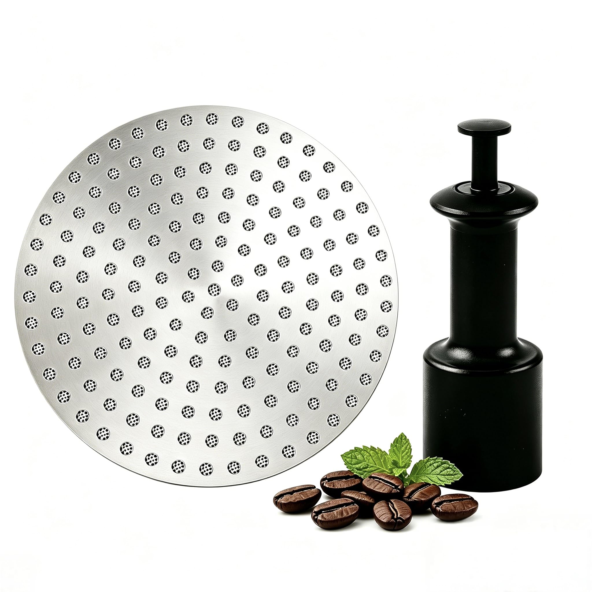 Aiyraa 53.5mm Puck Screen for Ninja Espresso, Double-Layer 0.2mm Mesh, 0.8mm Thickness, Compatible with 54mm Portafilter Baskets, High-Extraction 304 Stainless Steel (Double Layer Puck Screen Set)