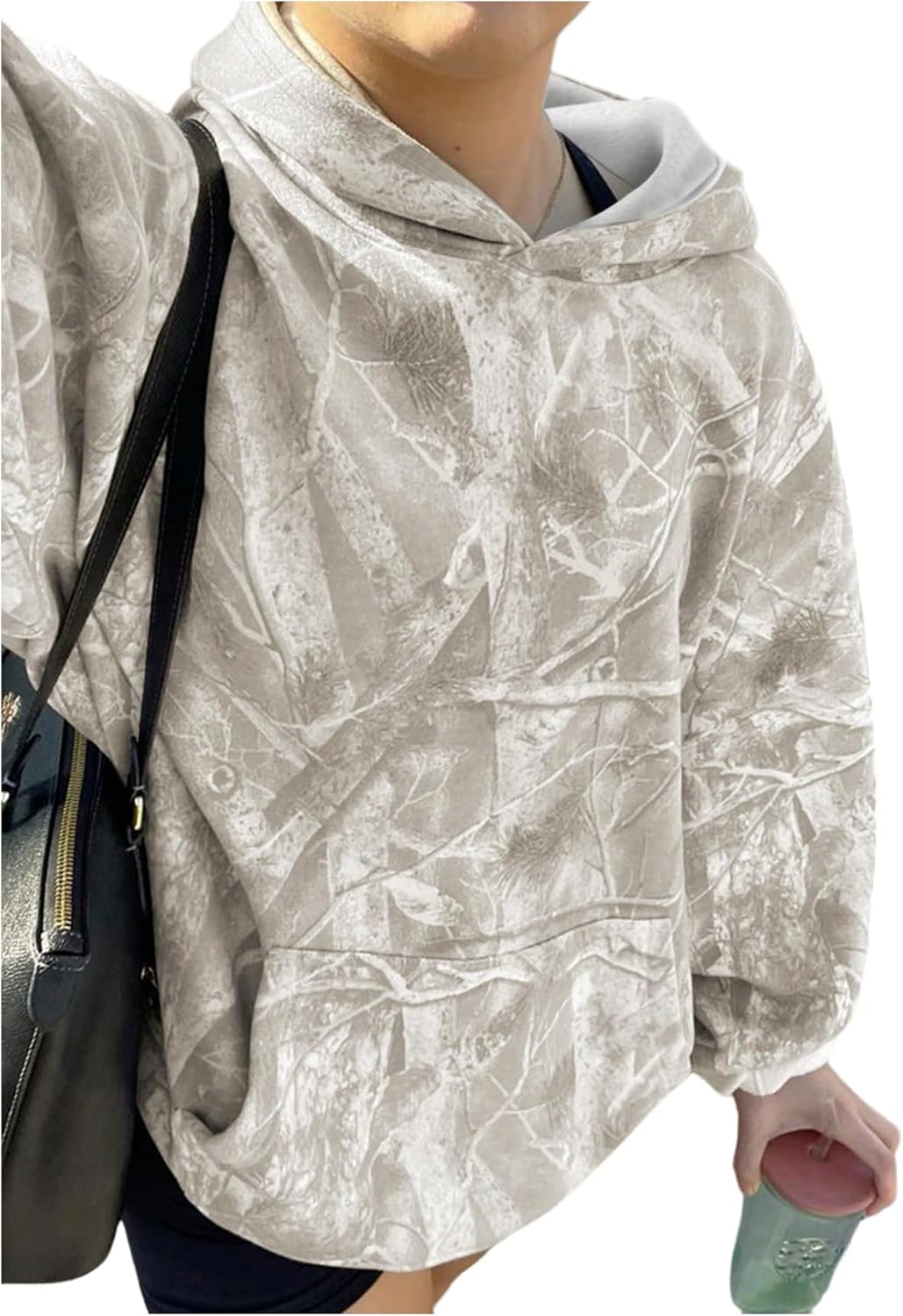 SOLY HUX Women's Plus Size Camo Hoodie Vintage Long Sleeve Hooded Sweatshirt Pullover Tops Streetwear - Image 2