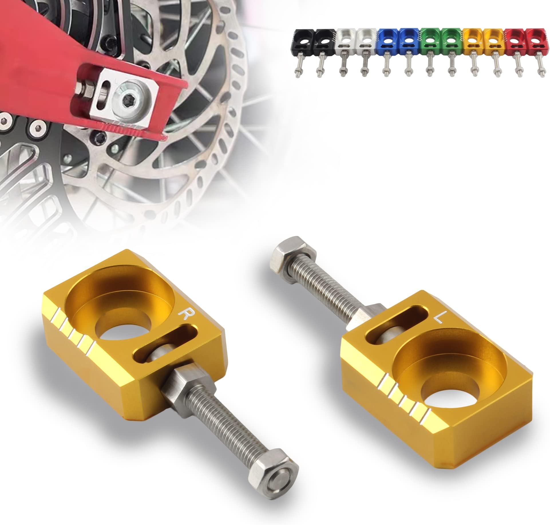 Motorcycle CNC Rear Axle Block Chain Adjuster For Ho.nda CR