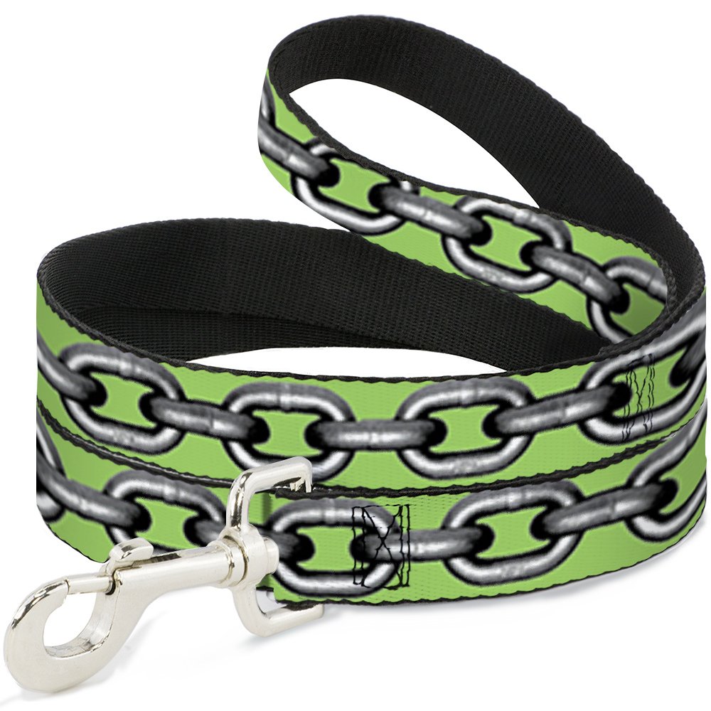 Laisse pour chien verte et grise Buckle Down chaine metal ultra resistante pour grand canide 6ft