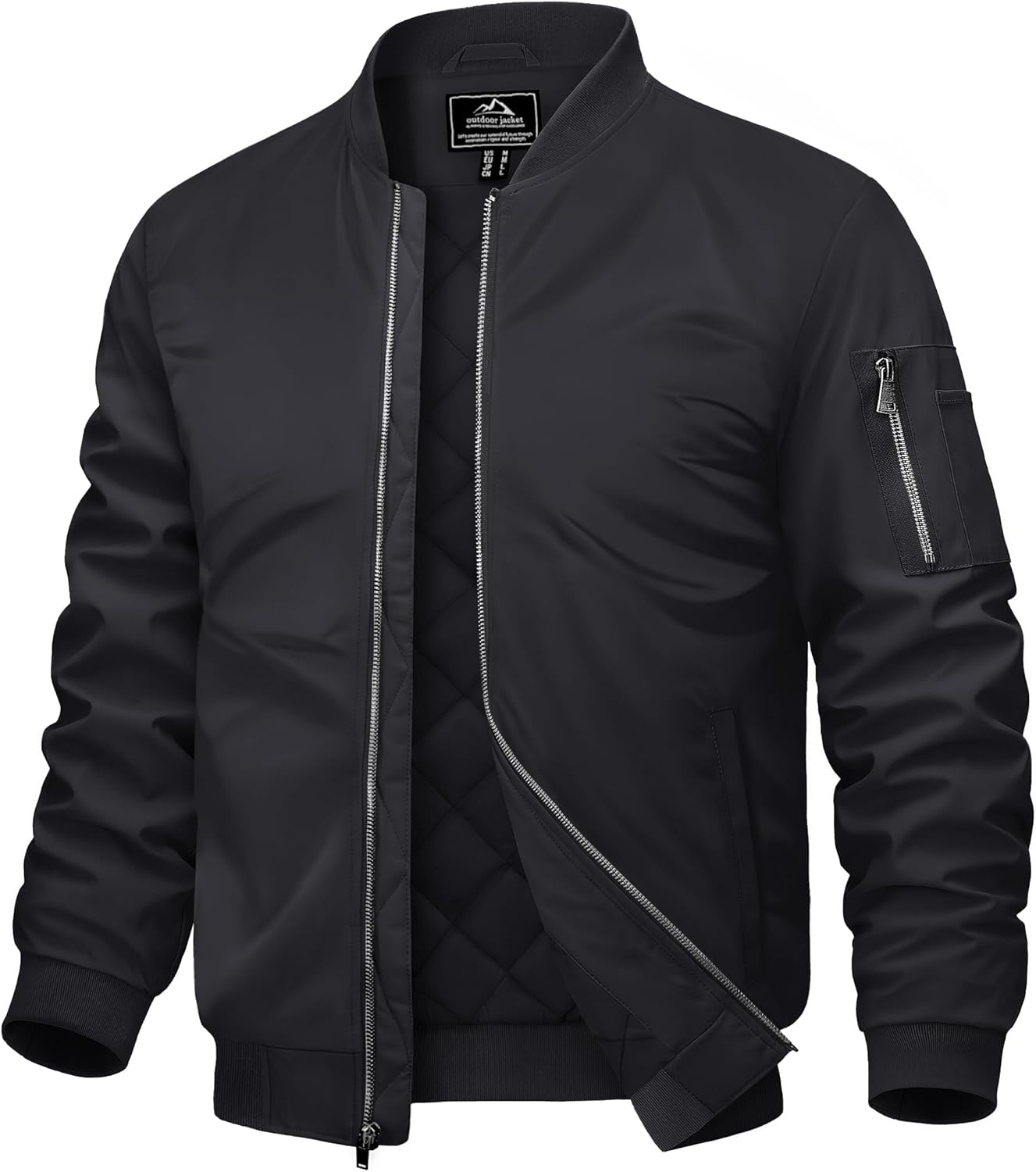 Cotrasen Mens Bomber Jacket Fall Winter Warm Windbreaker Casual Full Zip Padded Coats with Pockets - Image 7