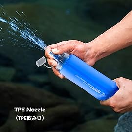 TRIWONDER TPU Collapsible Flask BPA-Free Soft Folding Water Bottles for Hydration Pack - Ideal for Running Hiking Cycling Climbing (500ml/16.9oz - Blue)