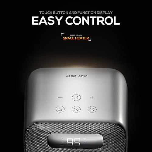 Miniatura 7 de MORENTO Calentador de espacio, calentadores de espacio portátiles para uso en interiores, control automático de temperatura, calentador eléctrico de