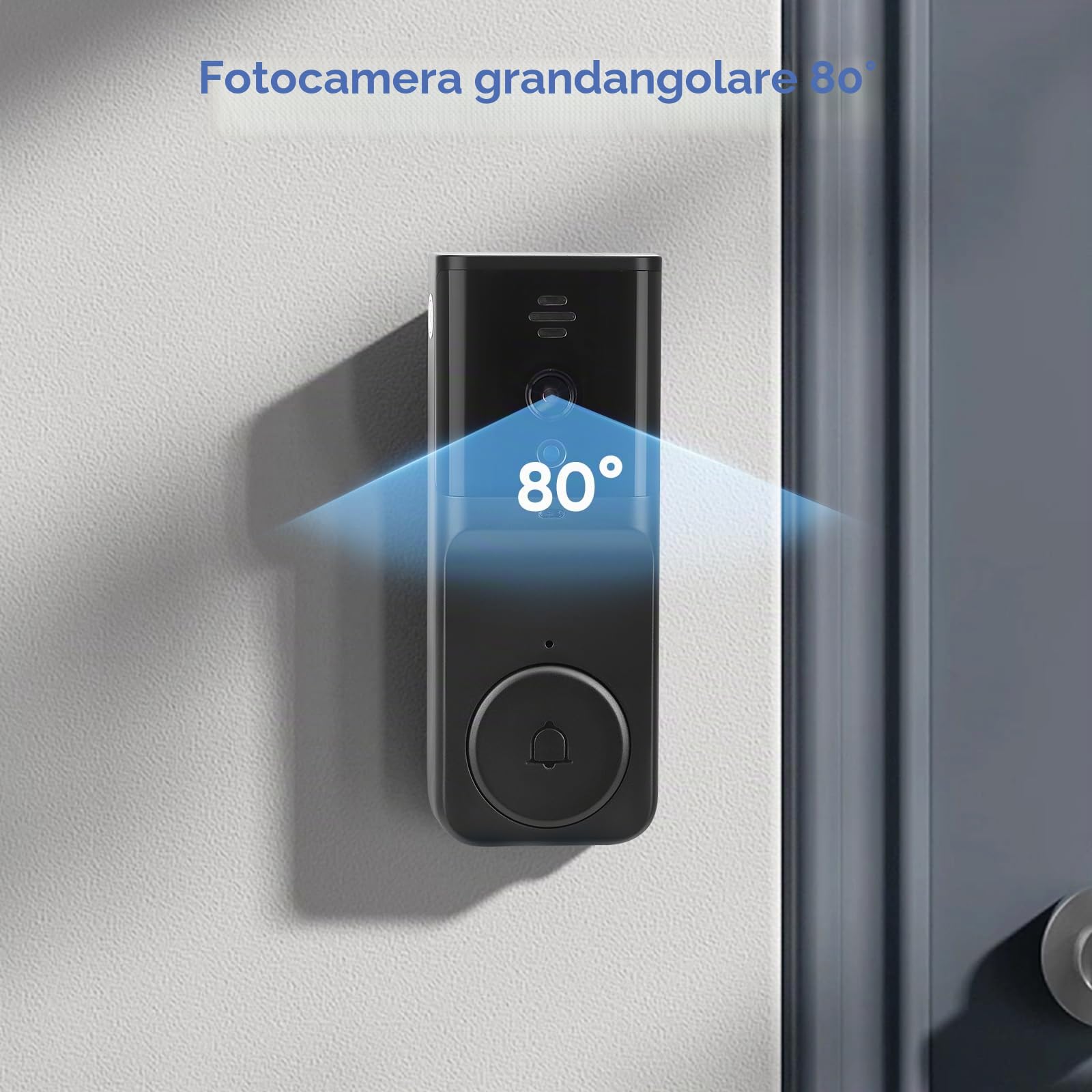 Campanello senza fili da Esterno 1080P, IPS di 4.3 Videocitofono, Citofono senza fili da Esterno, Audio Bidirezionale, Impermeabile IP65, Visione a 80° & Visione Notturna, Nessun WiFi