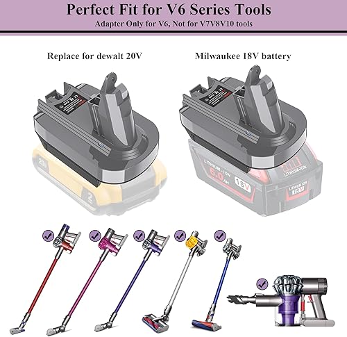 Miniatura 5 de Repuesto para adaptador de batería DeWalt de 18 V a 20 V DCA1820, convierte la batería de litio de 20 V a batería de 18 V NiCad y NiMh DC9096 DC9098