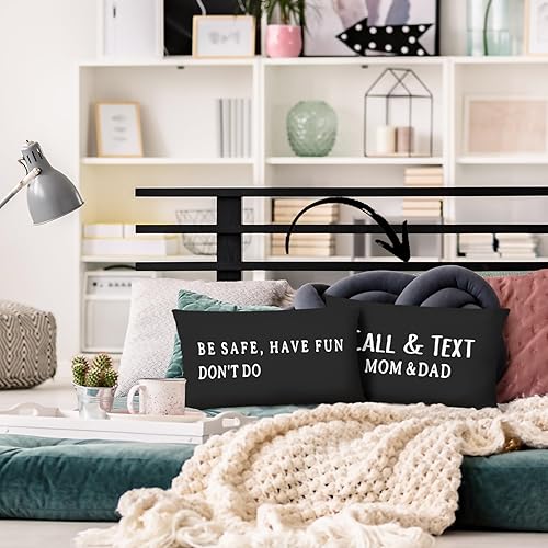 Miniatura 6 de Mingnei Funda de almohada con texto en inglés "Call Your Mom", divertida funda de almohada reversible decorativa de 12 x 20 pulgadas, regalos para
