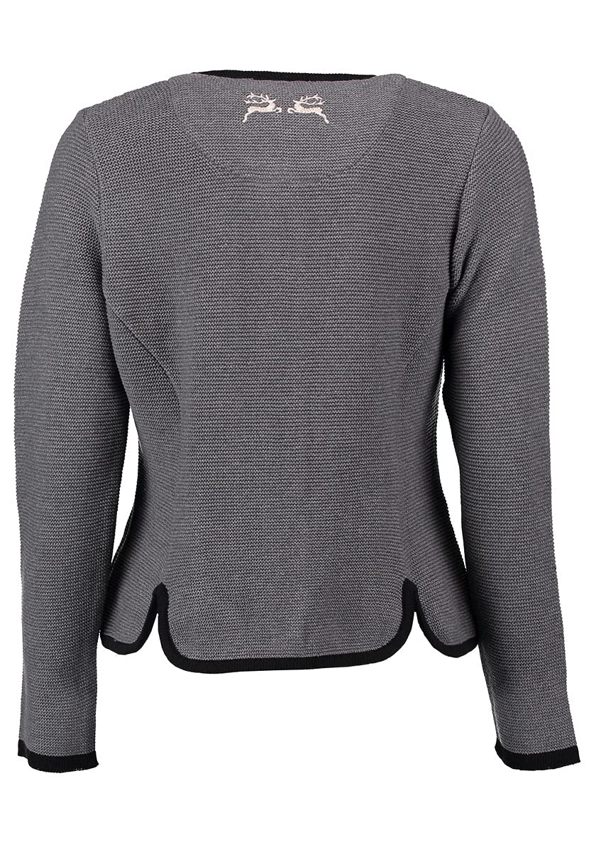 OS Trachten Damen Strickjacke Trachtenjacke Cardigan mit Rundhalsausschnitt Enkeyo