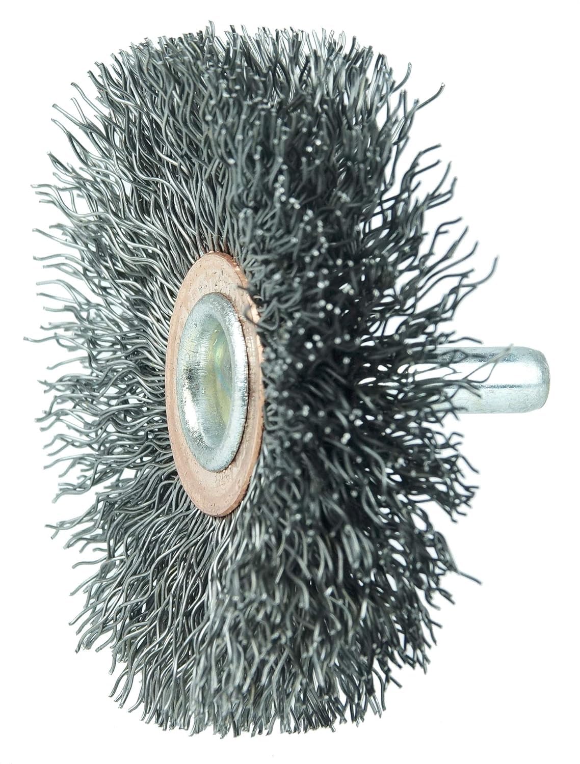 Weiler 17614 2-1/2" Narrow Face Stem-Mounted Crimped Wire Wheel, .014" Steel Fill, 1/4" Stem, Made in The USA (Pack of 10)