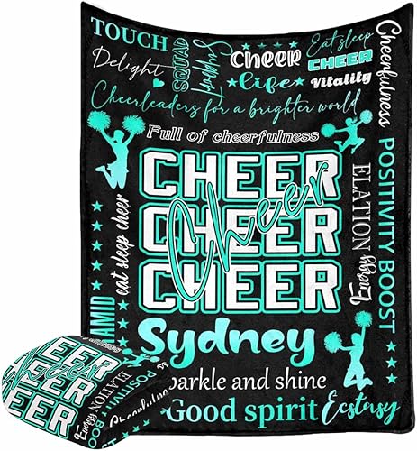 Miniatura 7 de M YESCUSTOM Manta personalizada con nombre, manta personalizada de animadora con texto rojo, manta personalizada para adultos y niños, sofá cama,