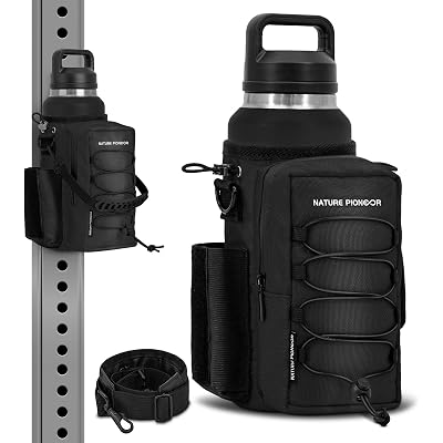 NATURE PIONEOR Magnetic Gym Bag for Men and Women - Magnet Water Bottle Holder Sling Carrier with Crossbody Shoulder Strap,Gym Accessories Pouch,Phone Pockets for Sports,Walking,Travel,Workout