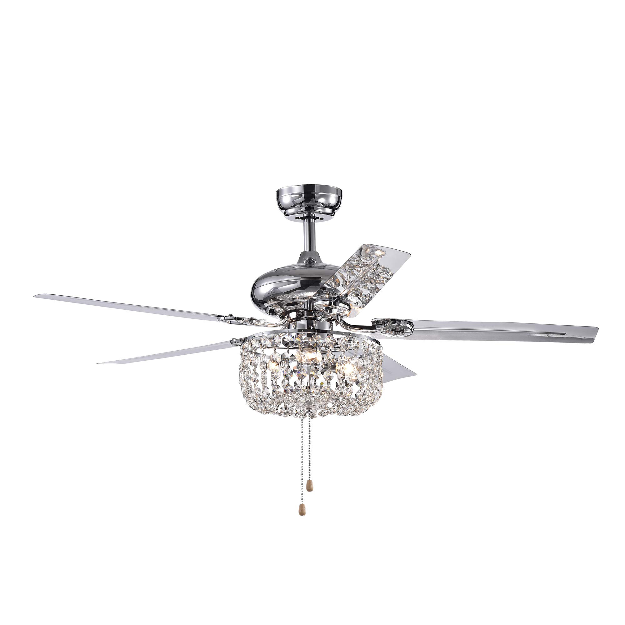 Warehouse of Tiffany CFL-8110CHA Silver Orchid Campbell 49-inch Chrome Lighted Ceiling Fan