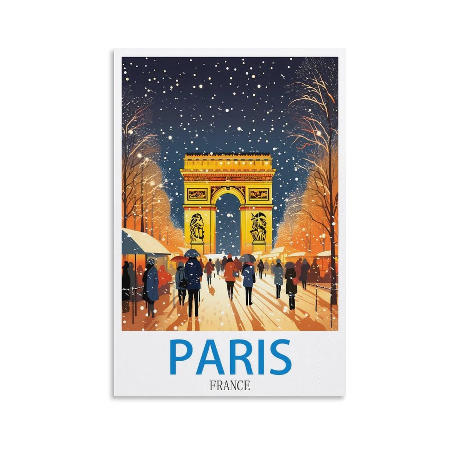 Fzyuen Unframe-Style Paris France Vintage Travel Posters 16X24inch(40X60cm) Canvas Wall Art Prints For Wall Decor Room Decor Bedroom Decor