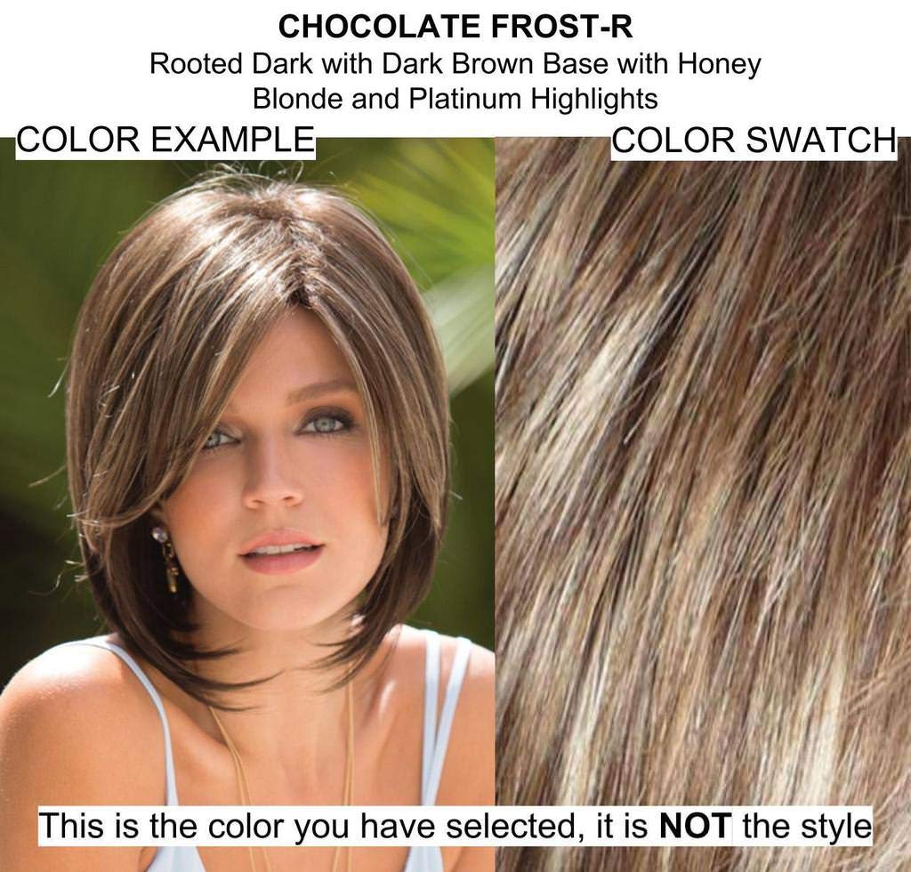 Noriko Bundle - 5 Items: Alva, Christy's Wigs Q & A Booklet, 2oz Travel Size Wig Shampoo, HD Smooth and Wide Tooth Comb - Color: Chocolate Frost-R