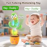 SANJOIN Dancing Talking Cactus Baby Toys,18 Months+ Boys Girls Singing Mimicking Cactus Toy Gift with 120 English Songs,Baby Toys for 2 Years Old Toddler Kids,Adjustable Volume & Repeating