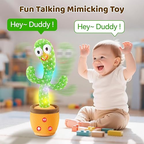 Miniatura 5 de Juguete de cactus para bebé, hablando, bailando, cantando, volumen ajustable, bebé niña para 1 año, juguetes infantiles para 0-6, 6-12 meses
