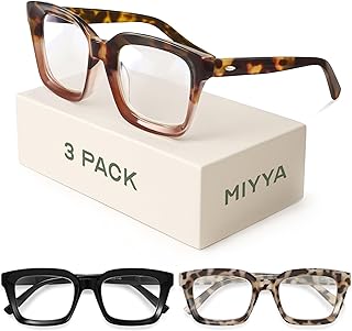 miyya Stylish Reading Glasses for Women, Cheaters Eyeglasses, Oversized Blue Light Readers, Fashion Eye Glasses