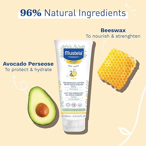 Miniatura 3 de Mustela Baby Nourishing Lotion  Daily Body Lotion for Dry Skin - with Natural Avocado, Cold Cream & Beeswax - 6.76 fl. oz. - Packaging may vary