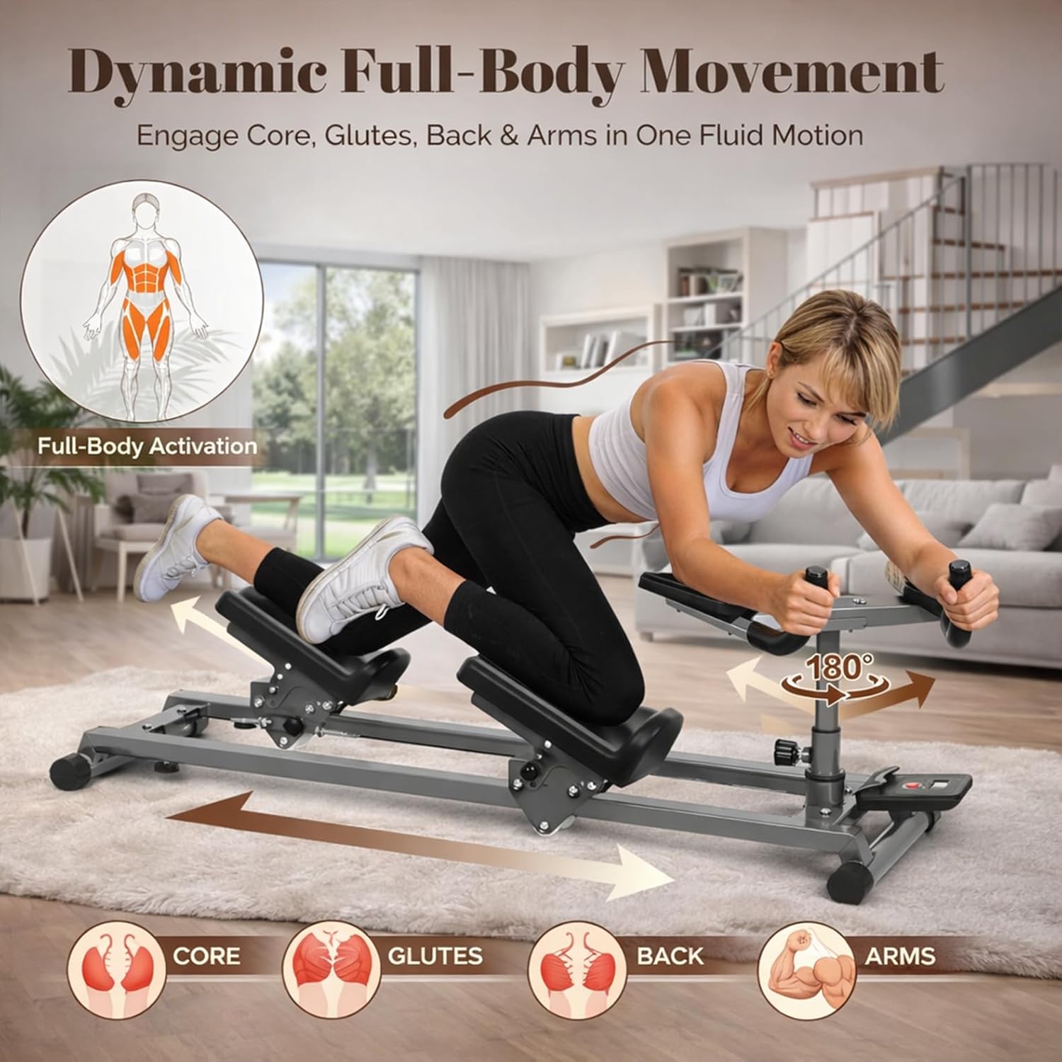 Gym Machine Core Trainer Full Body Workout Machine Back Stretcher Spine Twist Exercise Equipment Functional Trainer Home Gym Core Machine Lower Back Relief