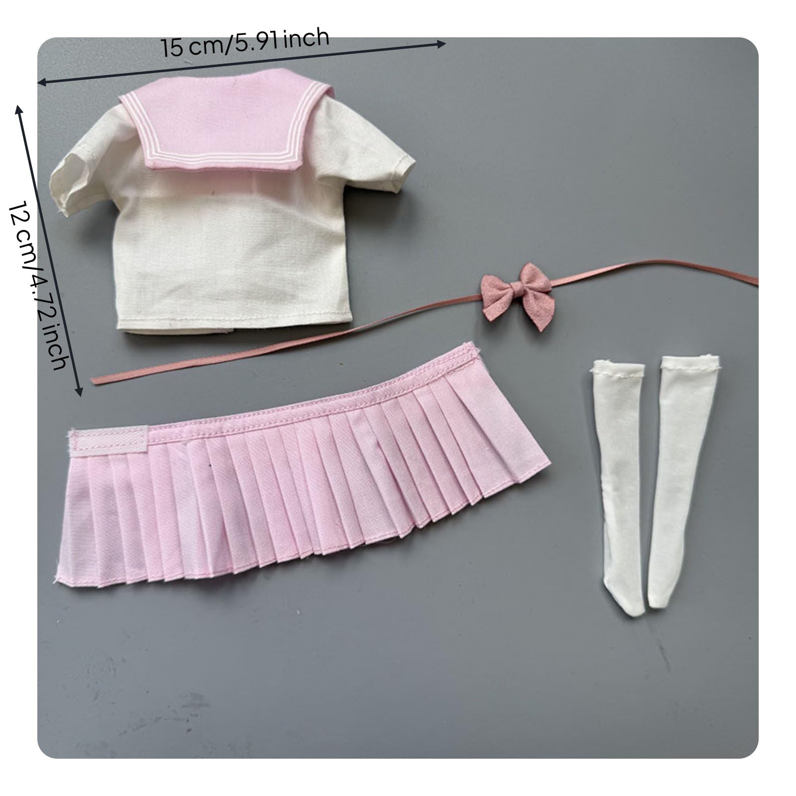 Abito Donna Uniforme Marinaretta Giacca Scolastica Gonna Accessori Tessuto Morbido Adatto per Collezionisti Bambole Action Figure Esposizione, Rosa