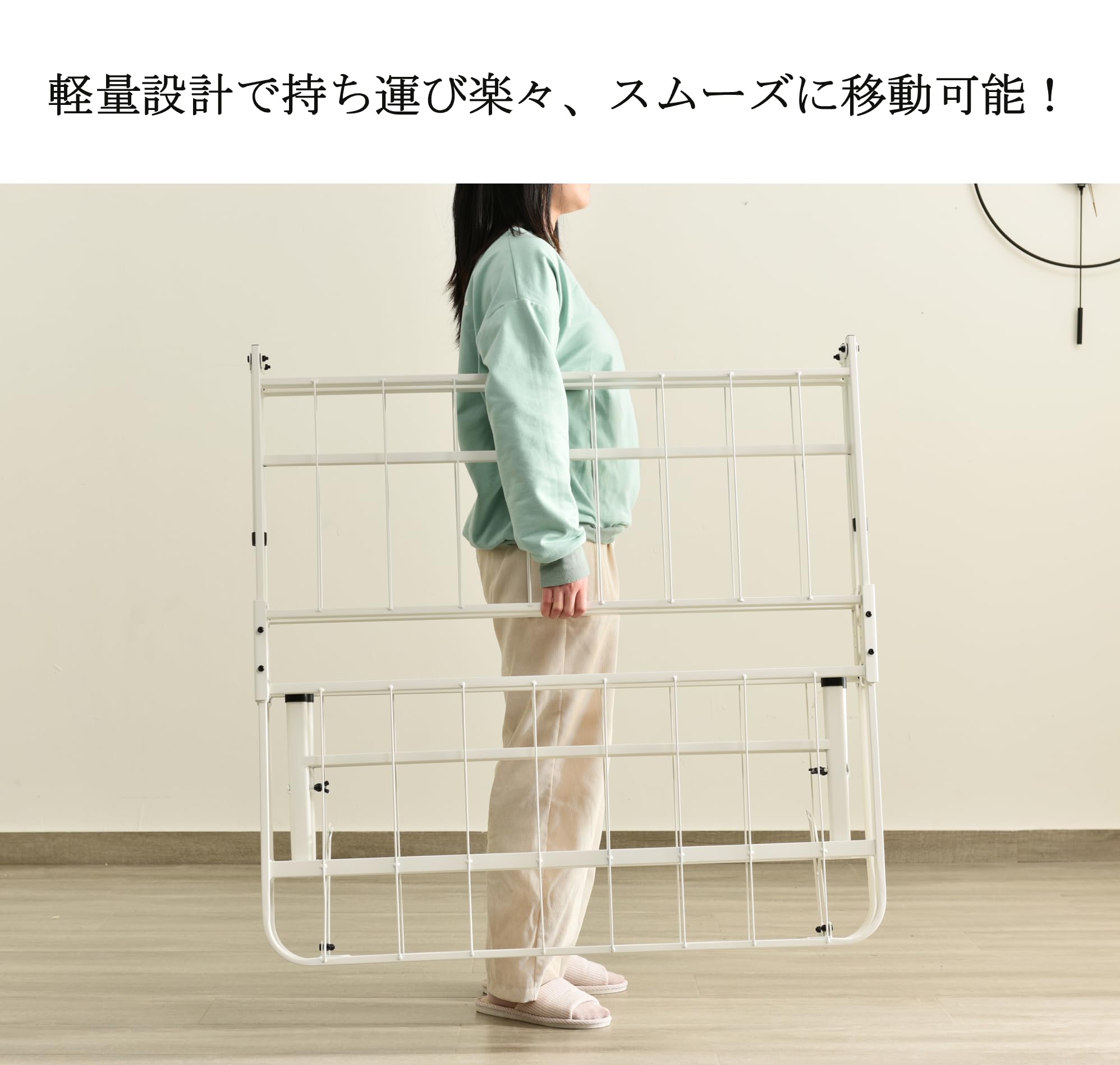 【軽量簡単！】すのこ構造　シングル　ベッドフレーム Amazon｜森風ShinrinKaze シングルベッド 金属製 折りたたみ式ベッド