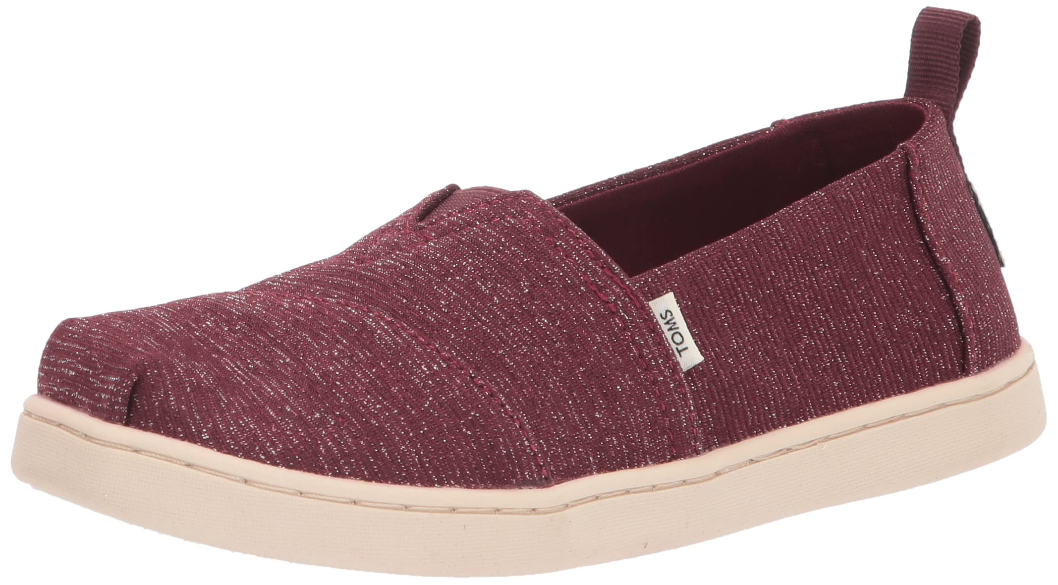 TOMSKids Girls Alpargata Glitter Slip On Flats Casual - Pink