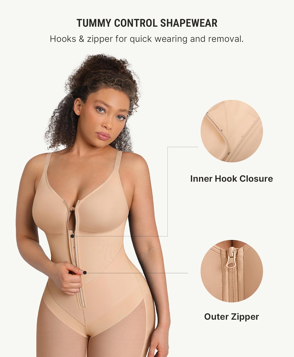 FeelinGirl Fajas Colombianas Moldeadoras Shapewear Tummy Control Postpartum Butt Lifting Body Shaper with Zipper Crotch - Image 4