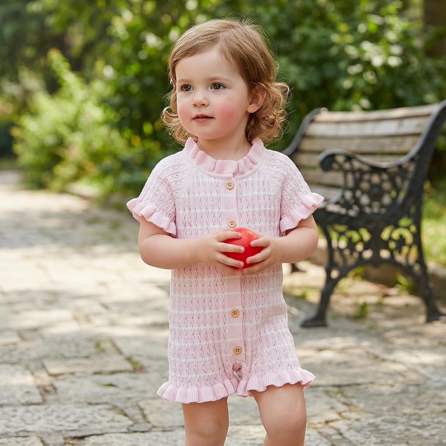 Baby Girl Knit Ruffle Romper Cute Outfit Short Sleeve Toddler Frilly Jumpsuit 0 3 6 9 12 18 Month Summer Clothes - Image 3