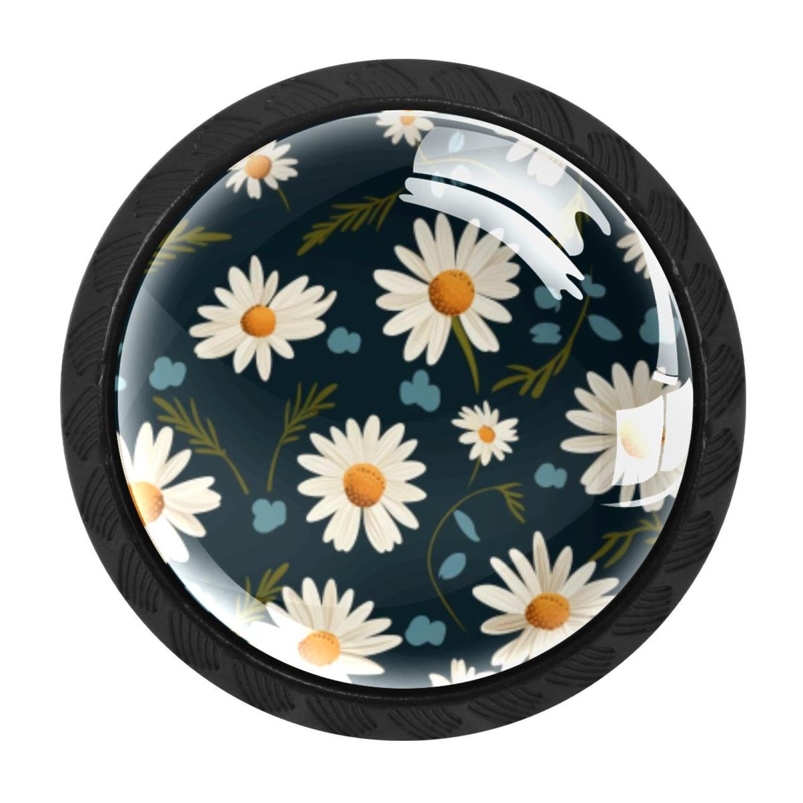 CHENZZZZ Daisy Cabinet Knobs 4 Pieces Drawer Kitchen Cabinets Dresser Cupboard Wardrobe Unique Pulls Handles