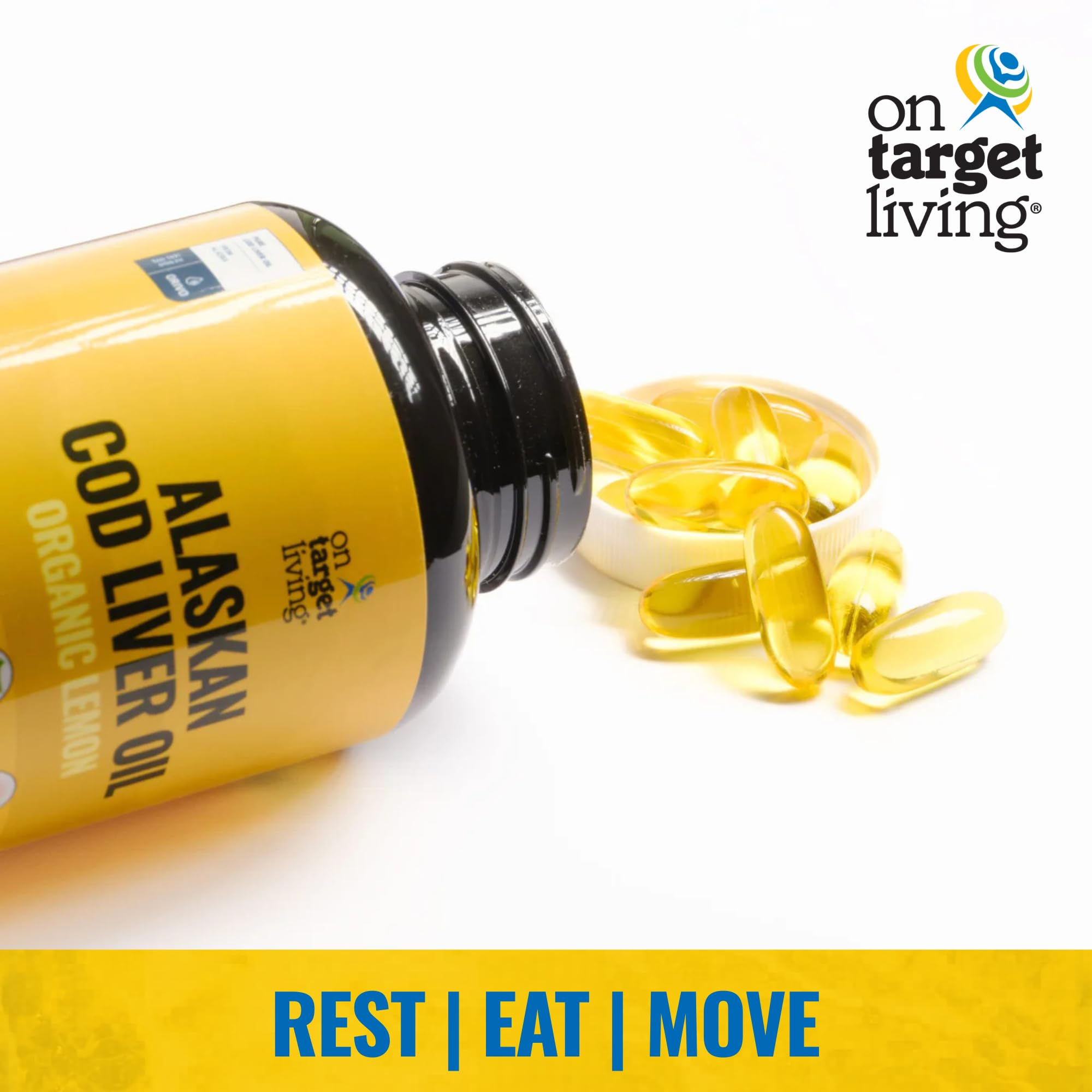 On Target Living Alaskan Cod Liver Oil 120 Soft Gels | Line Caught in The USA | Naturally Occurring Vitamin D | Rich in Omega 3 DHA/EPA — Amazon image 7