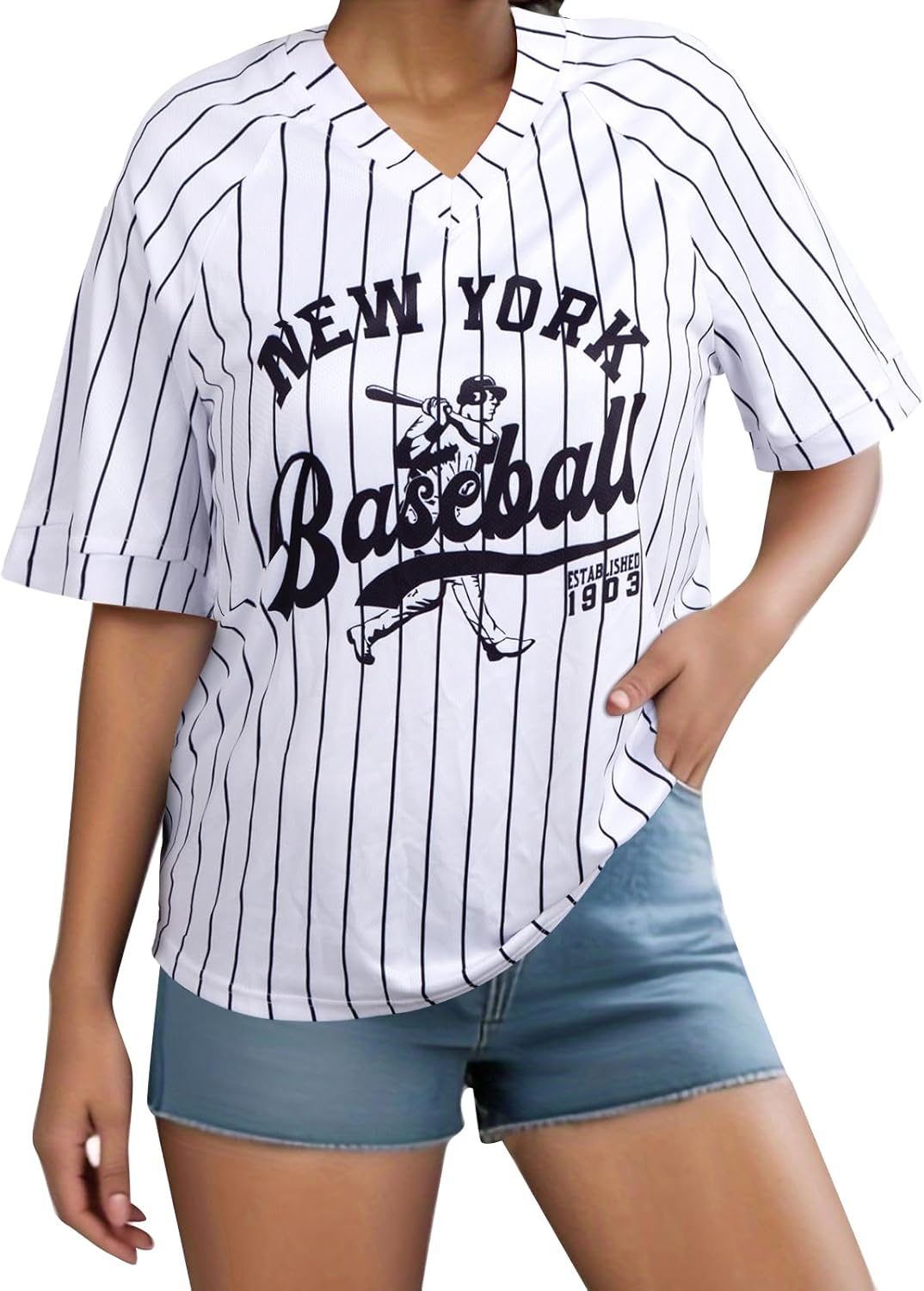 Baseball Graphic Shirts for Women Baseball Fan T-Shirts Baseballs Team Tee Game Day Outfits Casual Tops - Image 5