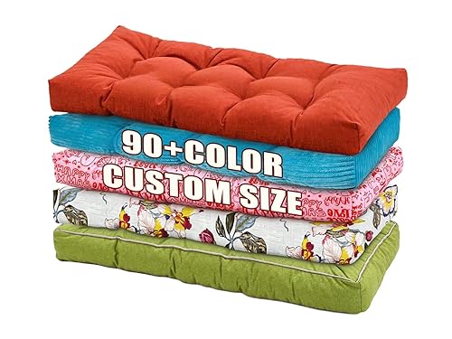 LUXUCURE Custom Tufted Bench Cushions for Indoor & Outdoor Furniture,