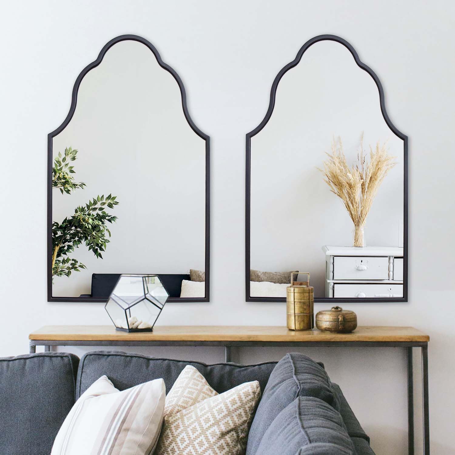 Amazon.com: Chende 36'' X 24'' Arch Mirror with Wood Frame