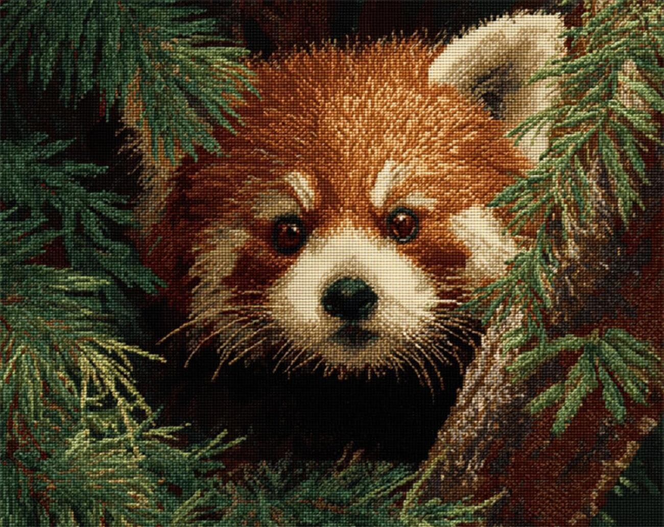 AxiangziK DIY Cross Stitch Kit The Little Panda in the Tree 11CT 60x80cm