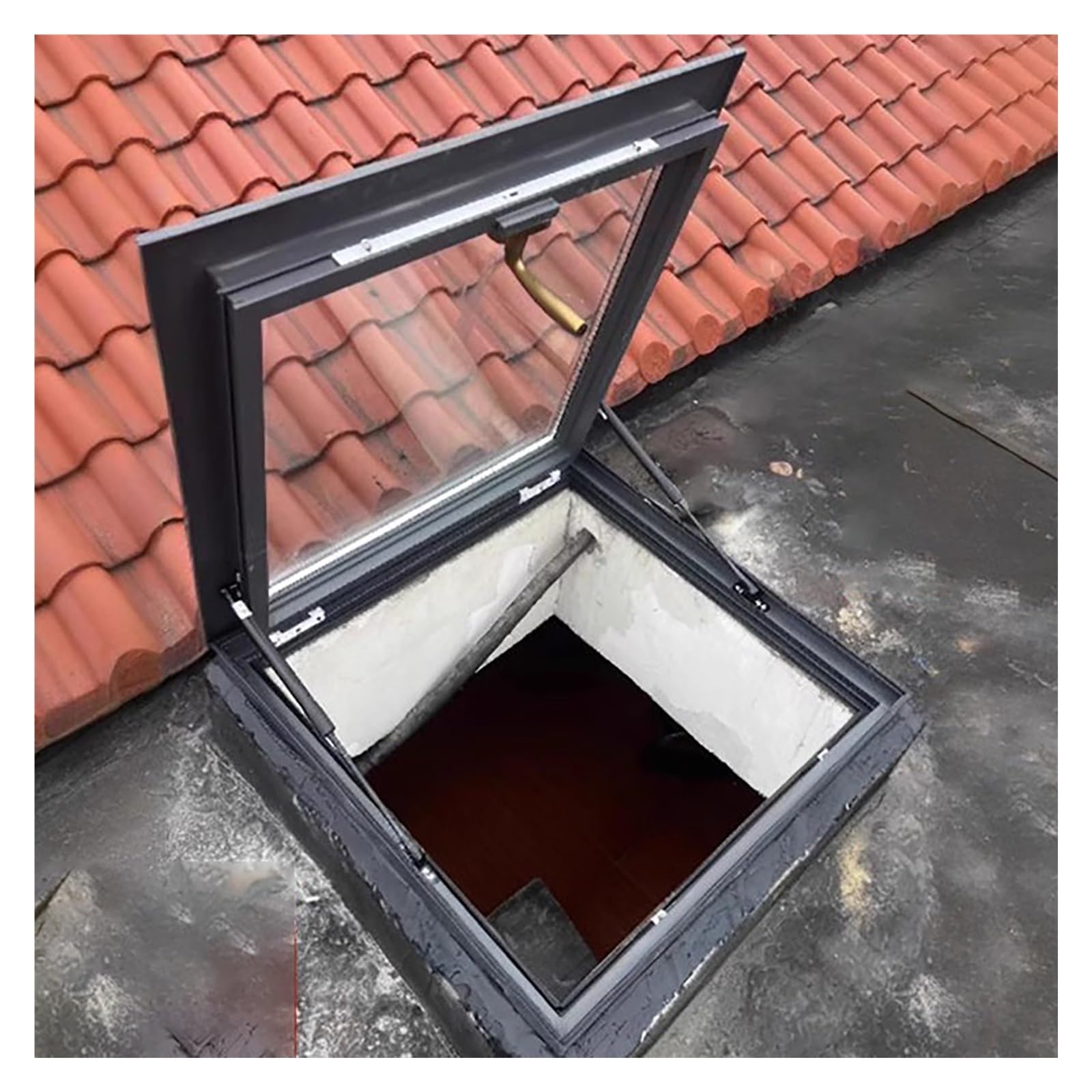 Puerta de acceso para techo plano comercial e interior con ventana manual