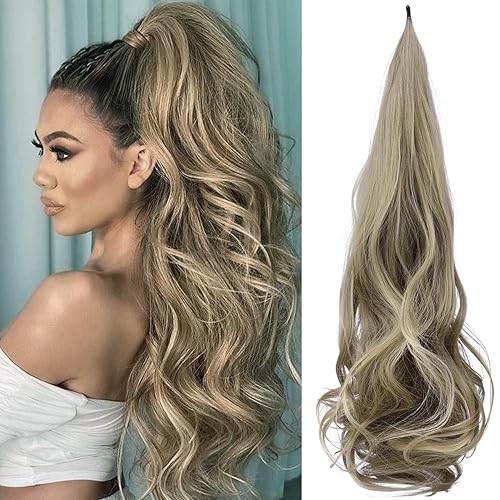 Sintario Extensión de cola de caballo larga y flexible de 30 pulgadas extensiones de cabello sintético ondulado rizado para mujeres uso diario disponible en Yaxa Guatemala