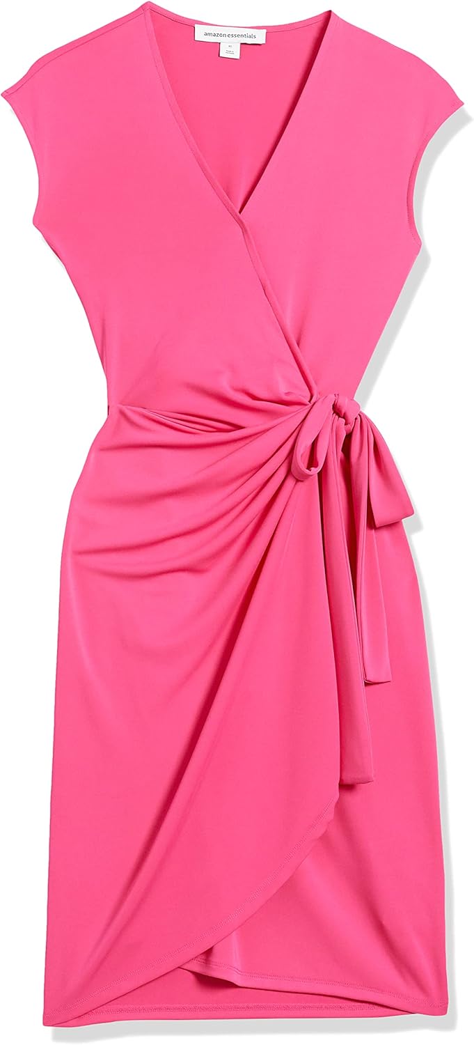 Amazon Essentials Women's Classic Cap Sleeve Wrap Dress (Available in Plus Size) - Image 6