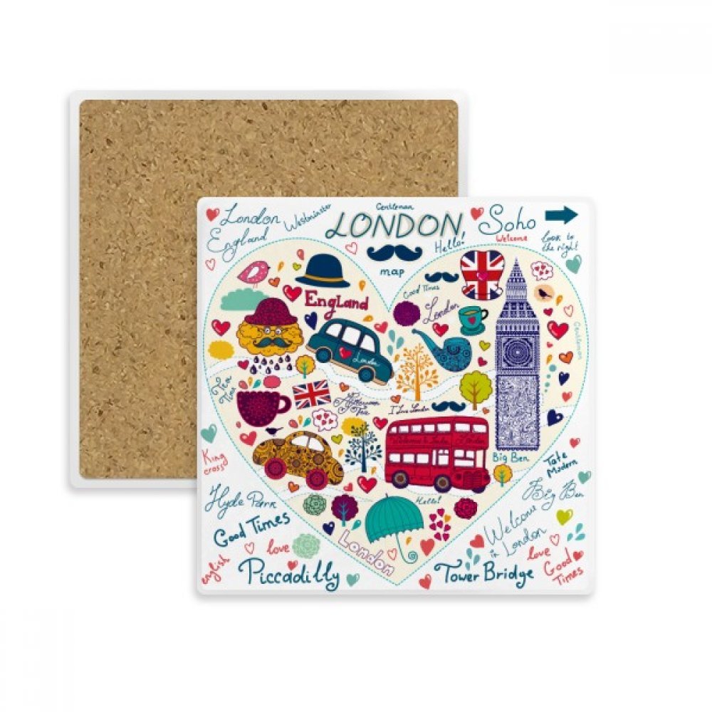 Drapeau place coaster contre les taches d'humidité dessous de verre absorbant Big Ben