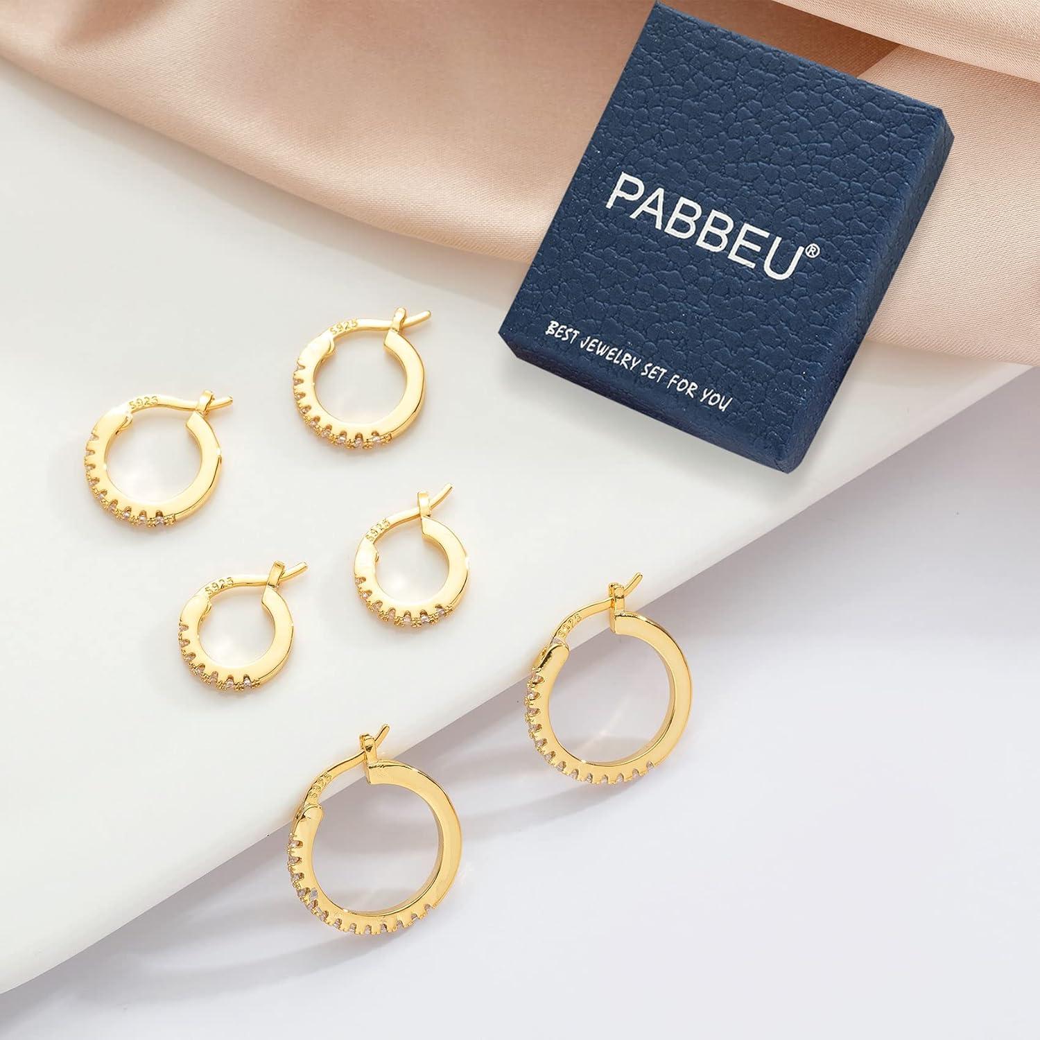 Gold Hoop Earrings for Women Sterling Silver Post Small Gold Hoop Earrings 14k Real Gold Tiny Hypoallergenic Small Hoop Earrings Set for Women Men Girls 13/15 /20mm PABBEU: Clothing, Shoes & Jewelry