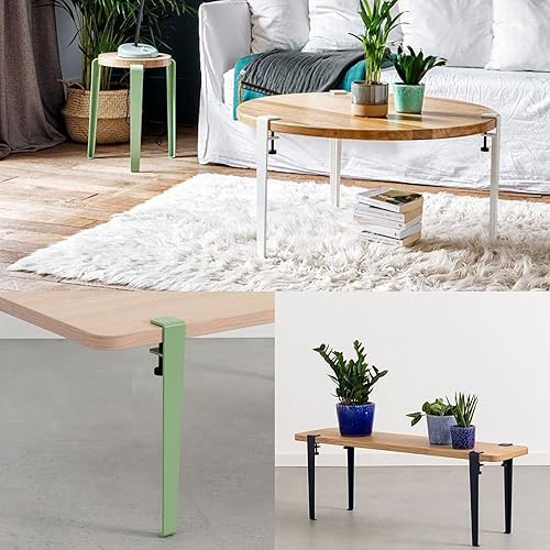 Miniatura 6 de Patas de abrazadera de mesa de ajuste ajustable, 2 patas de mesa de hierro extraíbles, patas de metal para muebles, patas de escritorio de comedor