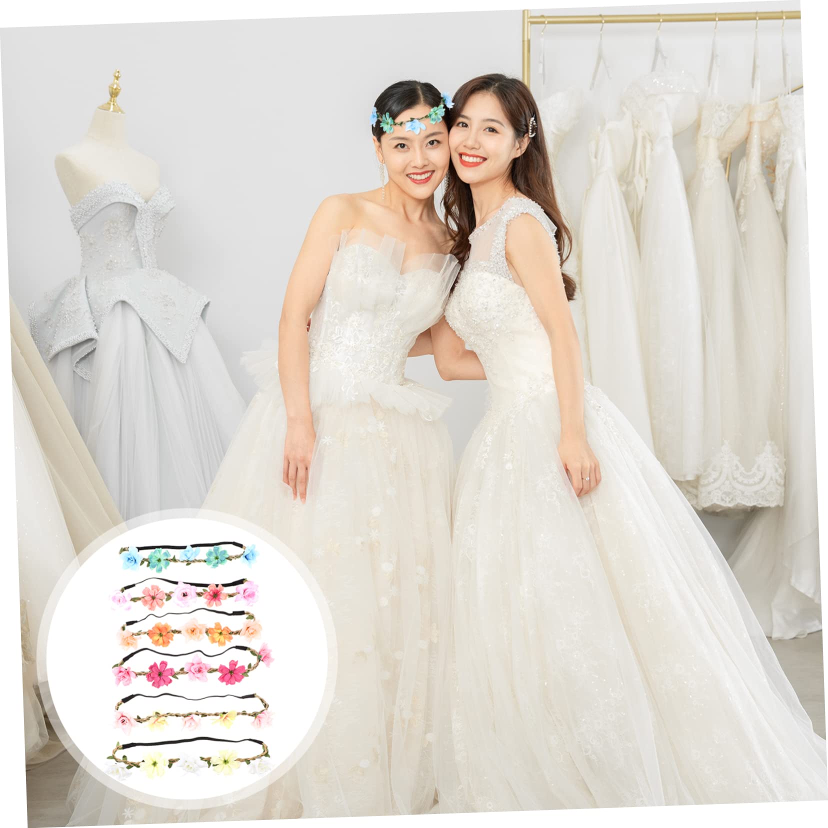 SHERCHPRY 18 Piezas de novia diadema accesorios para el cabello de novia diademas tiara de niñas diademas de flores de flores para seda