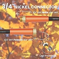 Vista 3 de Giraffe Tools - Manguera de jardín de 12 pies x 3/4 pulgadas, resistente, flexible y ligera, material híbrido con mango giratorio, conectores macho