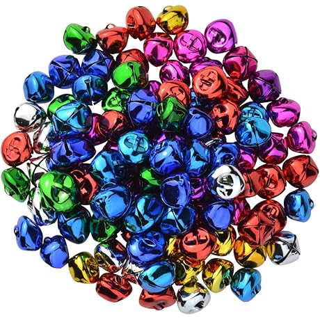 100 Pack Vibrant Tinkling Bells Embellishments