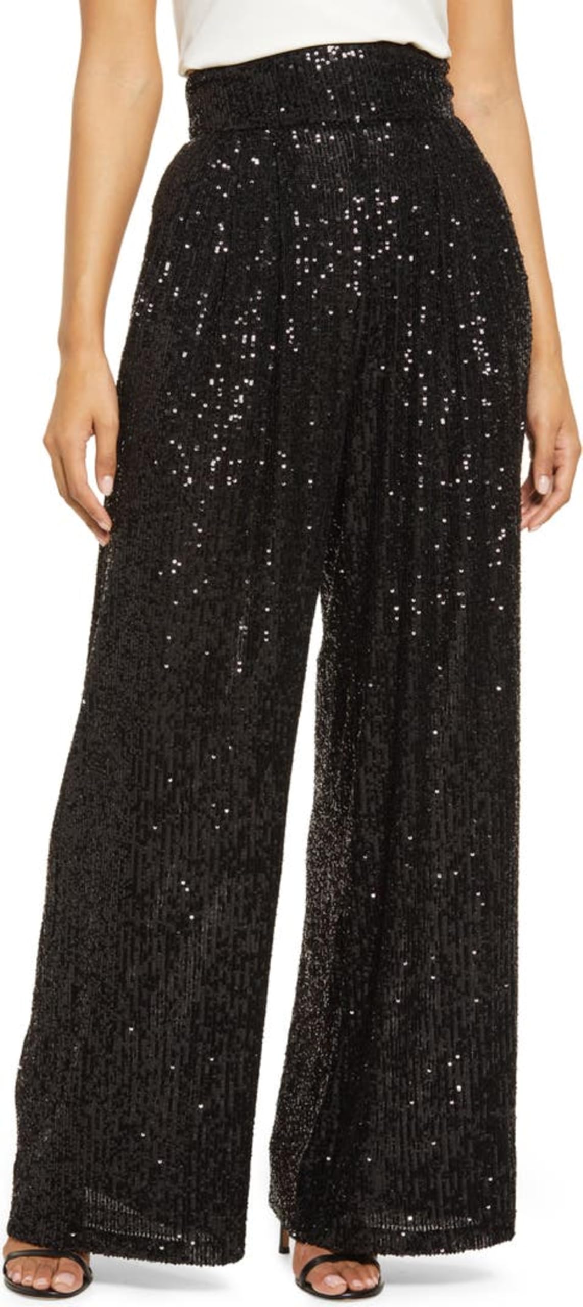 pink wings Women's Glitter Sequin Long Loose Pants Trousers-picture-46