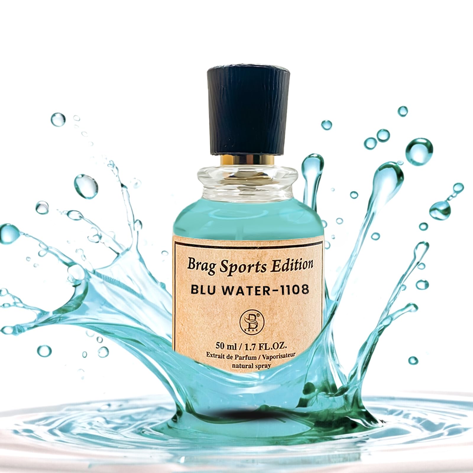 Brag Sport Edition Blu Water-1180 Eau de Parfum 1.7 OZ | Long Lasting Arabic Perfumes for Men | Perfect Men’s Fragrances for Special Occasions | Oud Perfume for Men | عطر رجالي | عطور للرجال