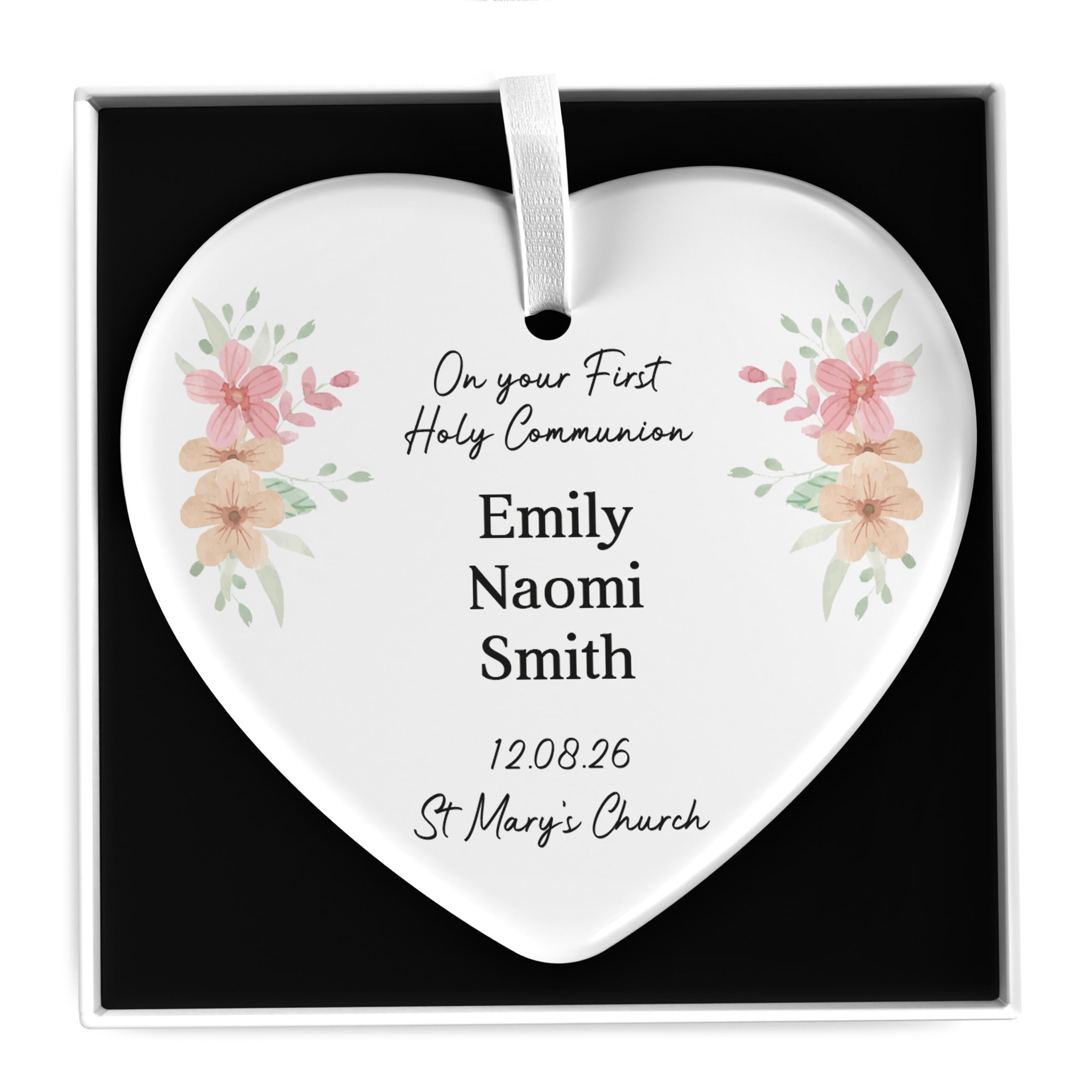 Beecreative First Holy Communion Gifts for Girl, Daughter, Granddaughter Personalised - 1st Holy Communion Gifts for Goddaughter - Gift From Godparent - With Gift Box