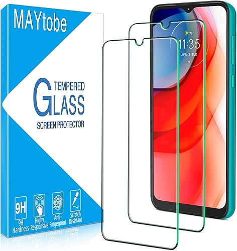 MAYtobe Paquete de 2 protectores de pantalla para Motorola Moto G Play 2021, película de vidrio templado, sin burbujas, compatible con fundas, fácil