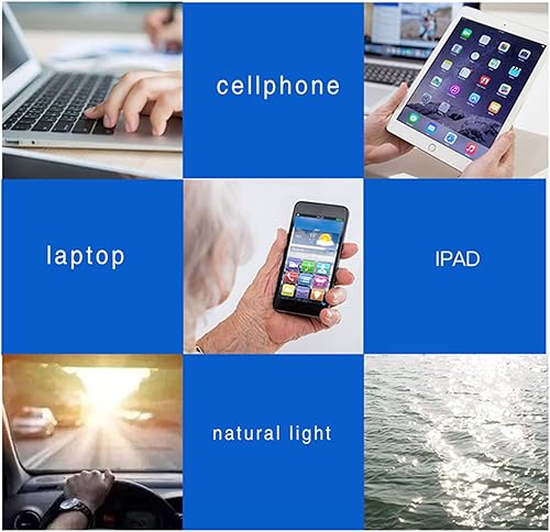 Miniatura 6 de Kerecsen Paquete de 6 lentes de lectura con bloqueo de luz azul, lectores de bisagra de resorte para hombres y mujeres, anteojos de computadora