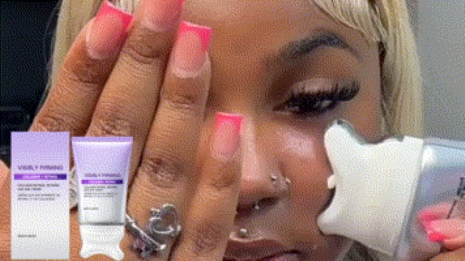 Gua Sha Refinant Visibly Firming Cream - Collagen + Retinol. | Nawilżenie i ujędrnienie skóry | Krem do marszczenia szyi Collagen Gua Sha, wbudowany masażer Gua Sha z Volufiline 5%